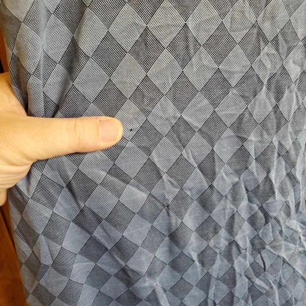 PGA Tour Size M Polo Shirt Mens Blue Argyle Diamond‎ Golf Performance Activewear